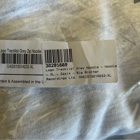 Oasis Band Logo Tracklist Grey Hoddie XL - Picture 5 of 6